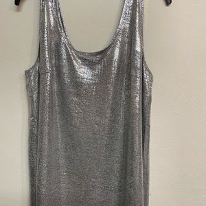 Roman’s Woman’s Sleeveless Shimmery Silver Top
